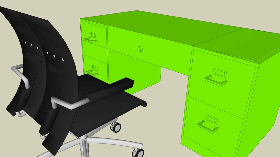 Lime Green Desk 3D Warehouse