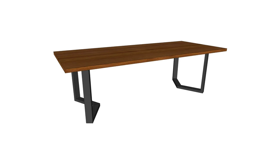 Table rectangle BONIFACIO en noyer - pieds chevron 8x4 | 3D Warehouse