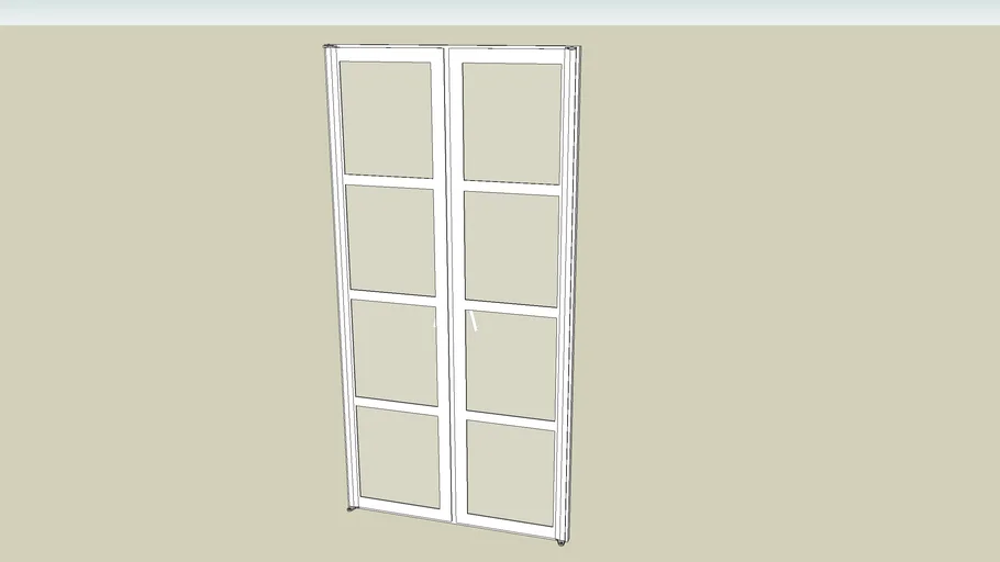 Detailed double casement window 0.60m x 1.20m