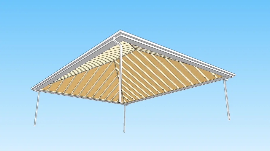 Hip Rafter Roof With Framing 3D Warehouse