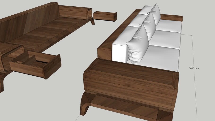 Sofa gỗ | 3D Warehouse