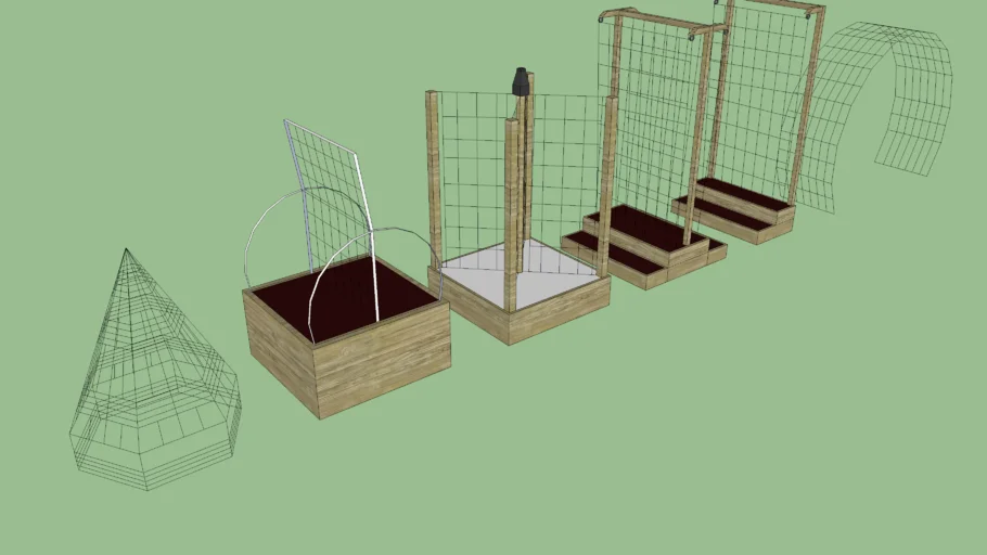 Raised Garden Bed and Trellis Collection | 3D Warehouse