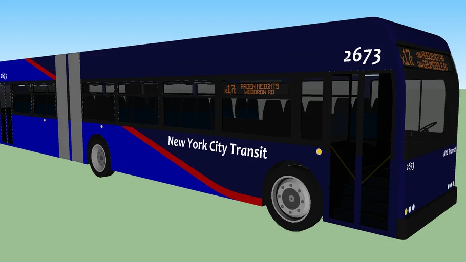 Articulated express bus in fictional livery 3D Warehouse