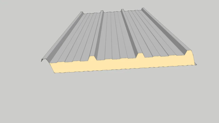 SketchClad Trapezoidal Roof and Wall Composite Panel 80/1000 | 3D Warehouse