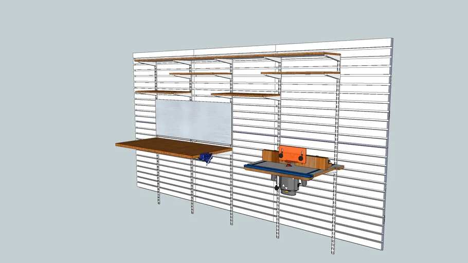 Garage stalwall with router table | 3D Warehouse