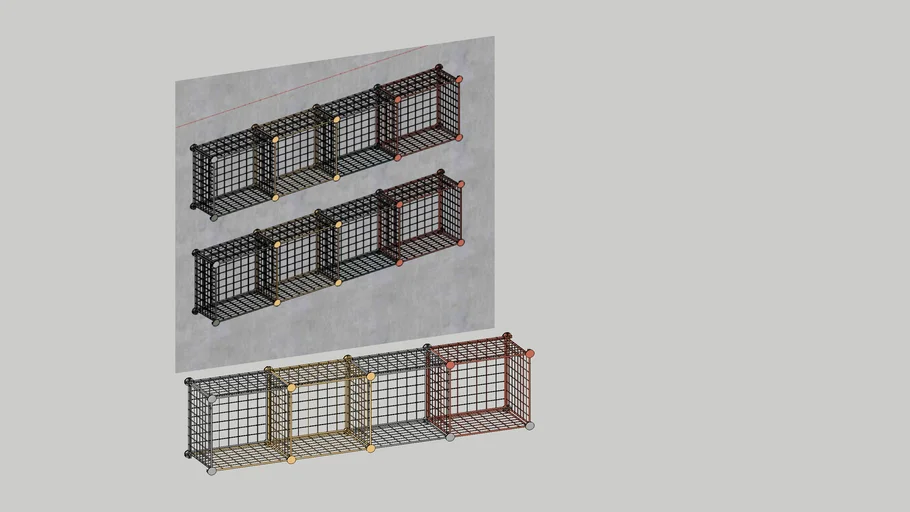 Mesh / Grid / Metal Shelves Storage 3D Warehouse