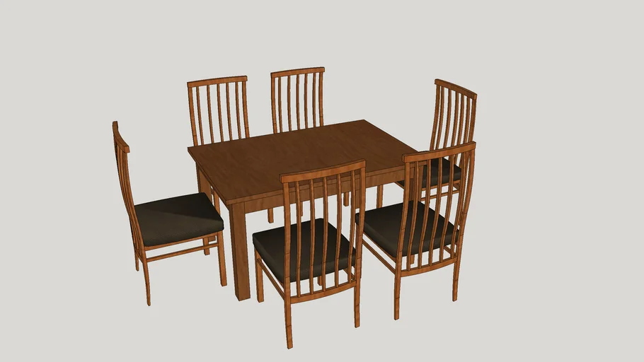 Dining Table and Chairs 3D Warehouse
