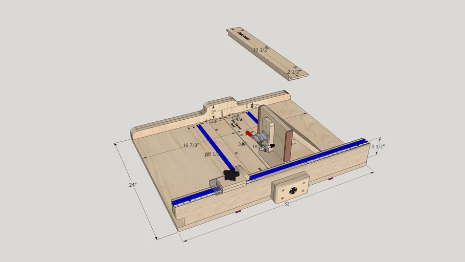 Table Saw Crosscut sled with Miter Jig and Spline/Tenon Jig 3D Warehouse