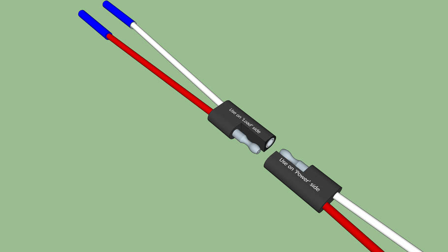 12V DC 2 pin quick disconnect harness | 3D Warehouse