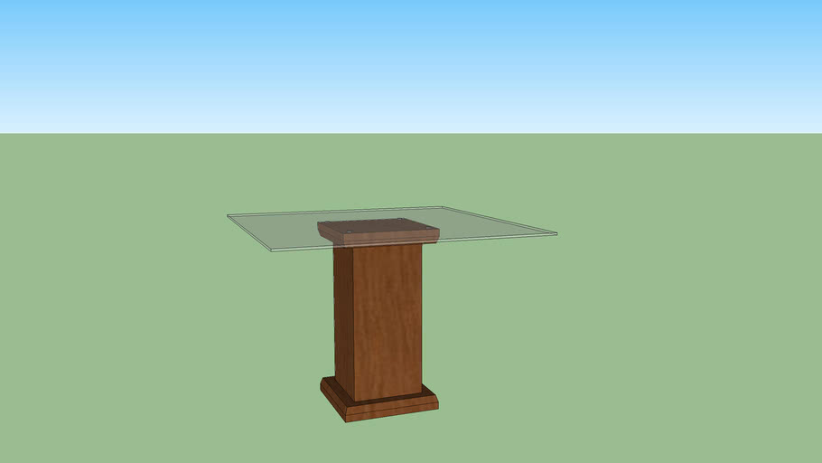 mesa madeira tampo vidro