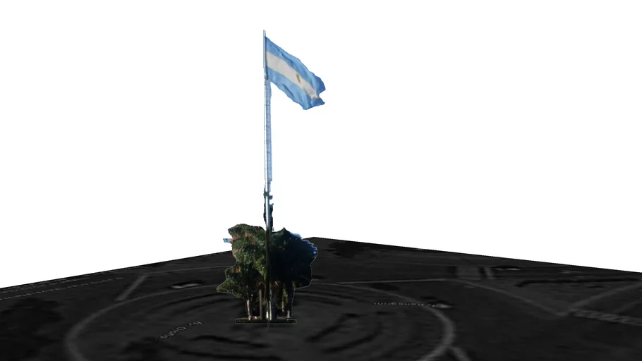 Mástil de bandera con bandera argentina