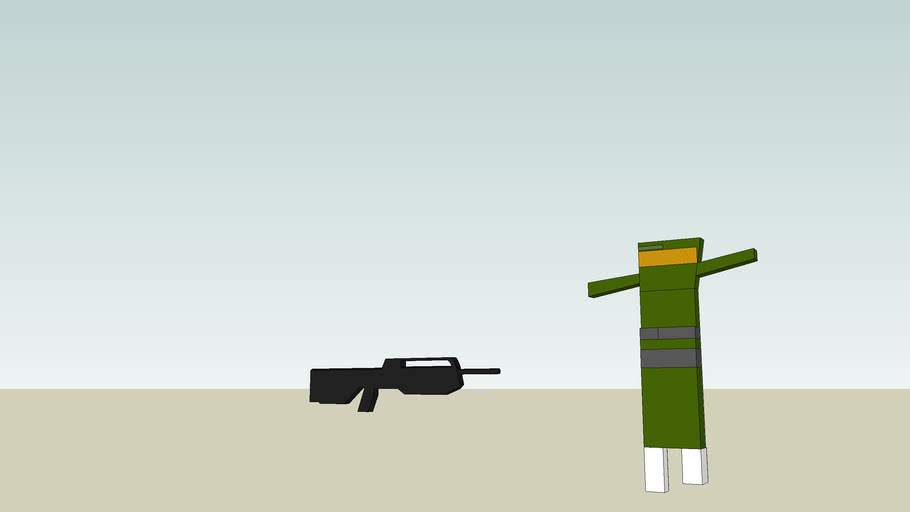 master chief with battle rifle | 3D Warehouse