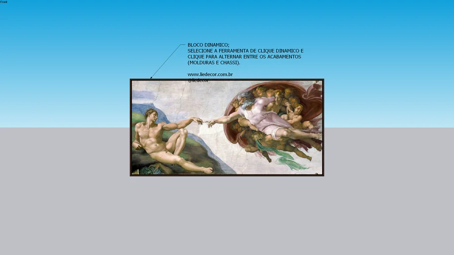 Quadro em tela canvas. Michelangelo - Criação Adão