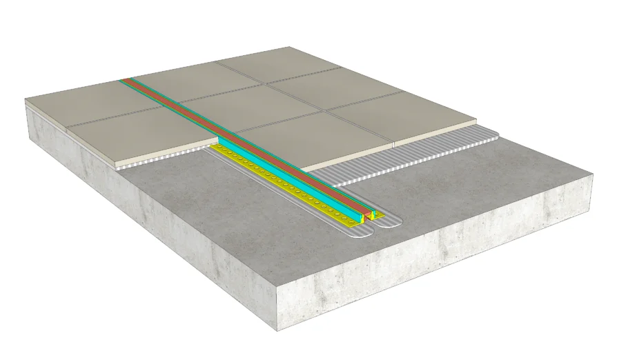 06.071.1301 Movement Joint Detail - Tile | Prefabricated Joint Profile at Floor