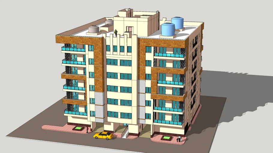 6 Storey Apartment Building | 3D Warehouse