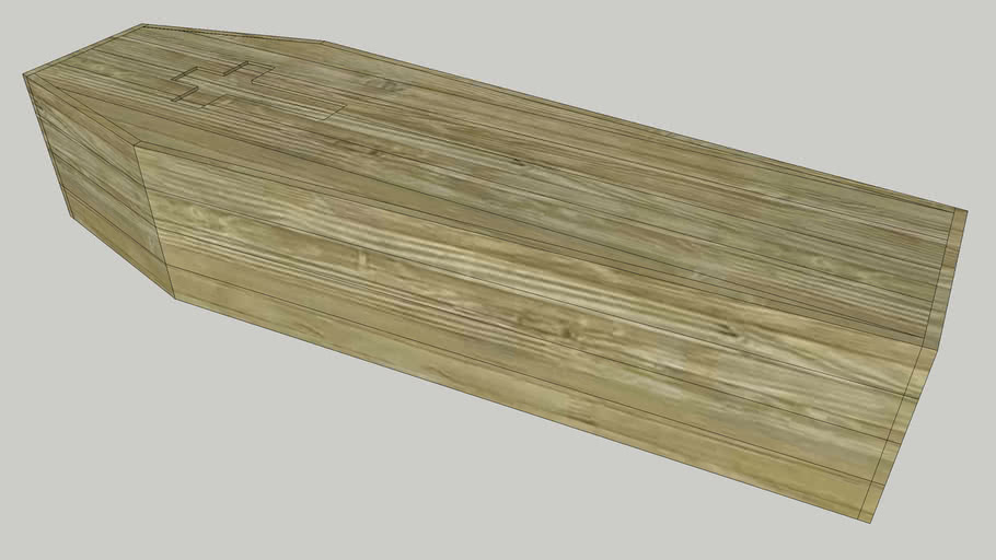 6 foot Coffin, Pine Box, casket 3D Warehouse