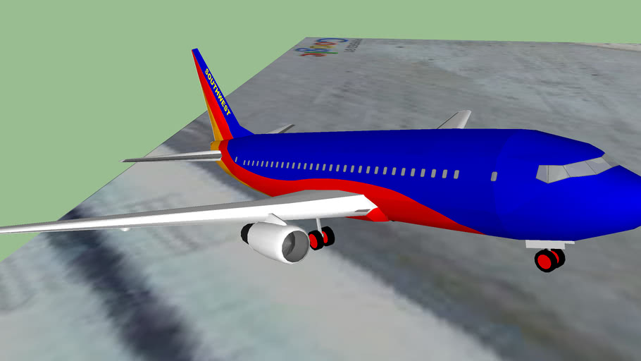 Southwest Airlines Boeing 737 Takeoff from Yuma, Arizona, USA 3D