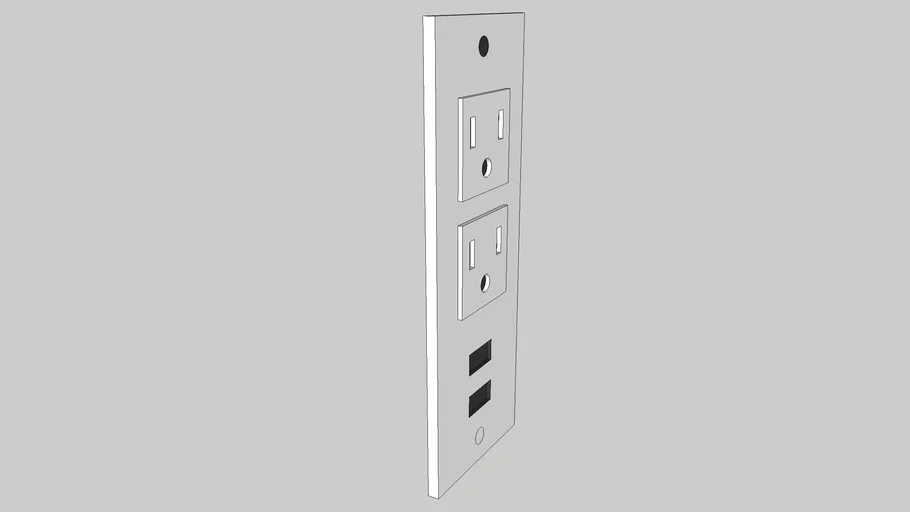 flush mount power strip with usb 3D Warehouse