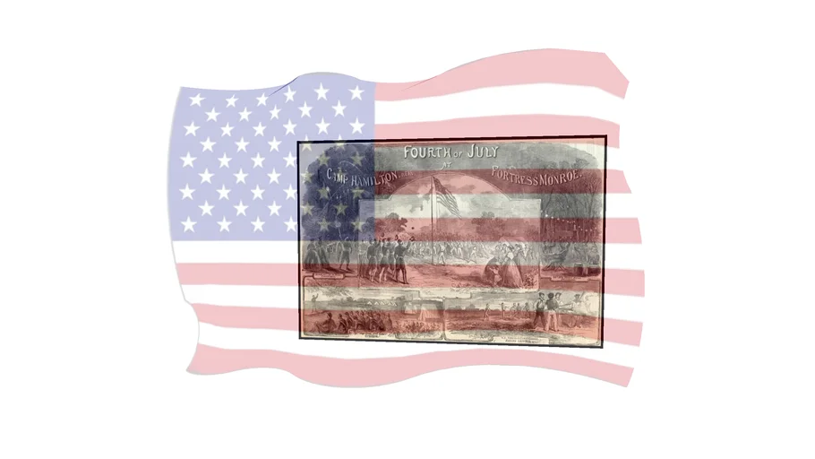 HAPPY FOURTH OF JULY (TRANSPARENT FLAG)