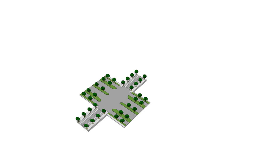 Boulevard Intersection cross section | 3D Warehouse
