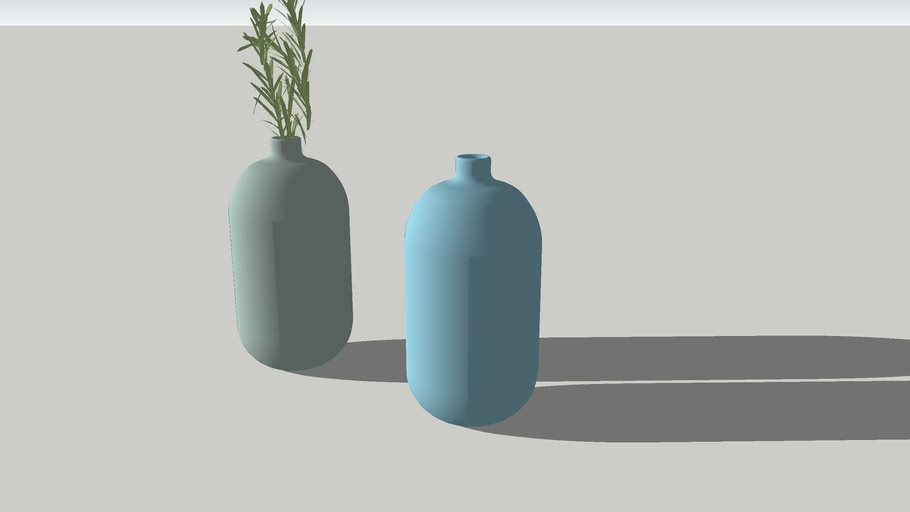 Crate and barrel vases blue and green 3D Warehouse