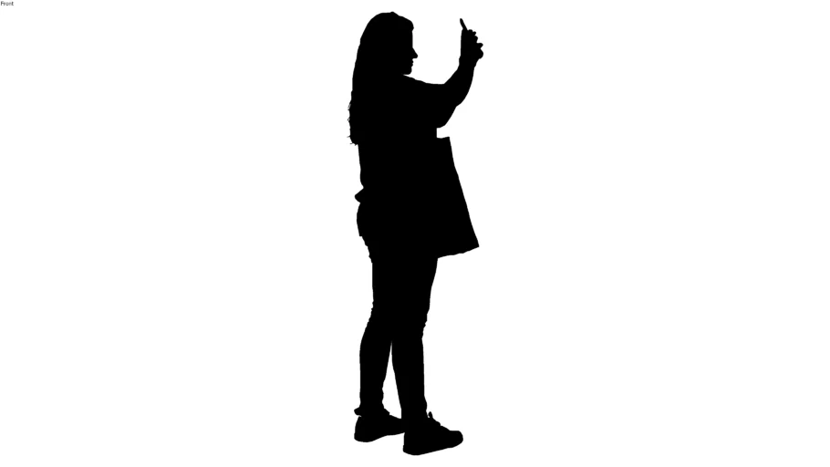 2d silhouette side woman taking picture