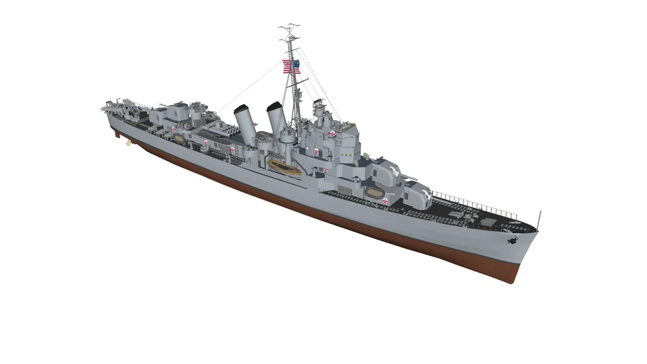 WW2+US+NAVY+ESCORT+DESTROYER+SSN+PHLADELFIA+FRAM+CLASS+1944 | 3D Warehouse