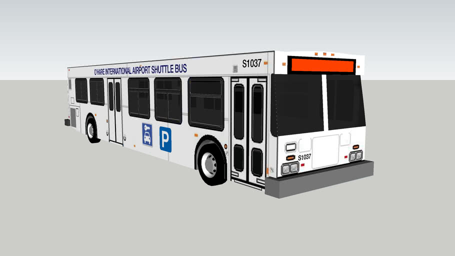 2003 new flyer d40lf o'hare rental car shuttle 3D Warehouse