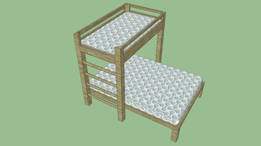 twin over queen bunk bed | 3D Warehouse