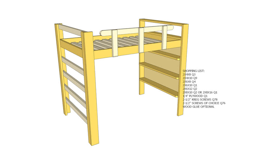 Full Size Loft Bed | 3D Warehouse