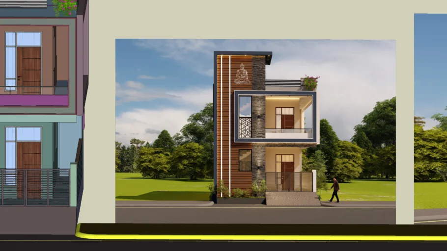 Modern House Design Elevation G+1 JCS 18718042024 | 3D Warehouse