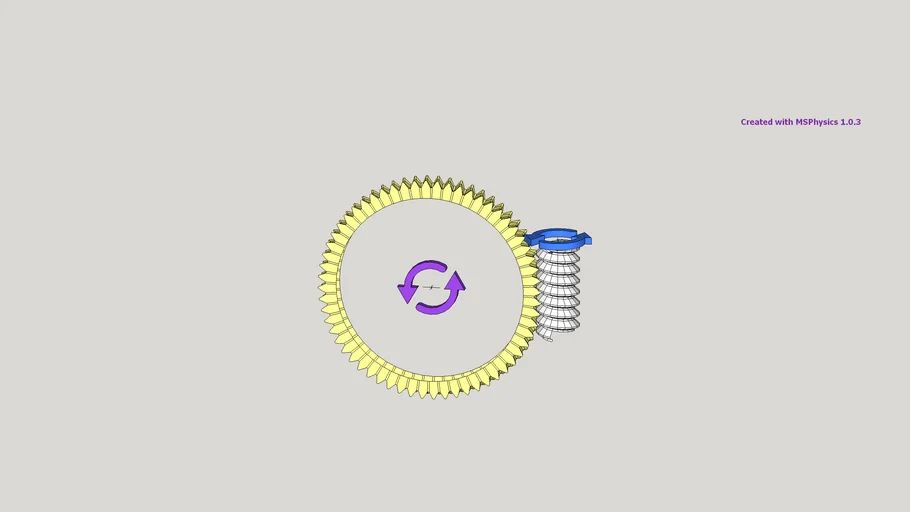 MSPhysics working wormgear mechanism 3D Warehouse