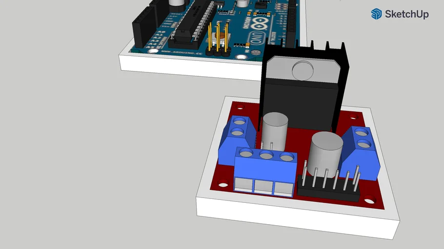 Ardunio uno + motor driver holder | 3D Warehouse