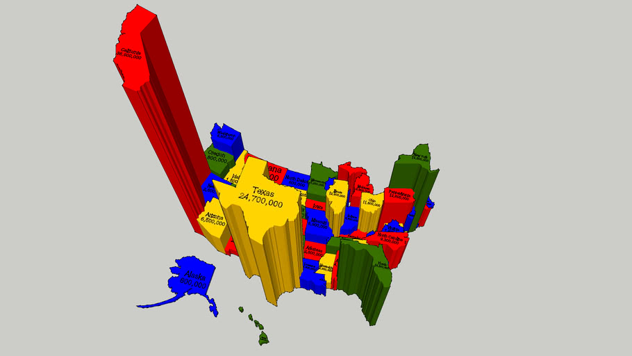 US Population Map 3D Warehouse