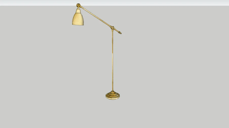 BAROMETER Floor/reading lamp, brasscolour 3D Warehouse