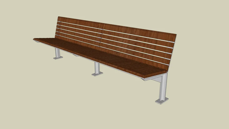 Forms+Surfaces Knight Bench, backed, 8 foot 3D Warehouse