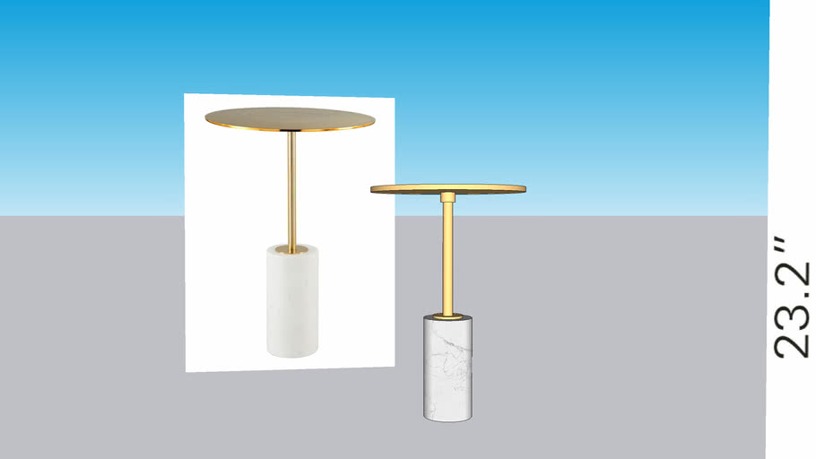 Asa Marble Side Table Gold & White 3D Warehouse