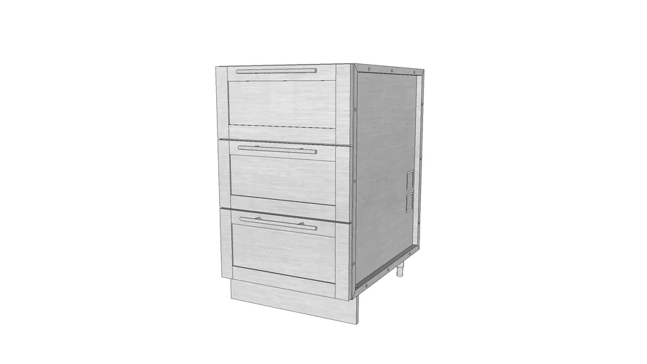 Outdoor 21" three drawer cabinet Sedona door style