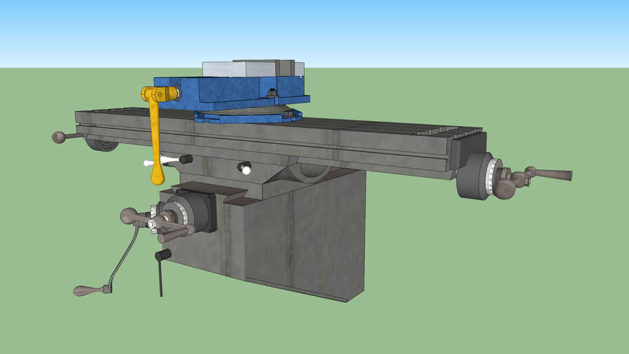 Bridgeport Knee and XY Table with Kurt Lock angle Vise 3D Warehouse