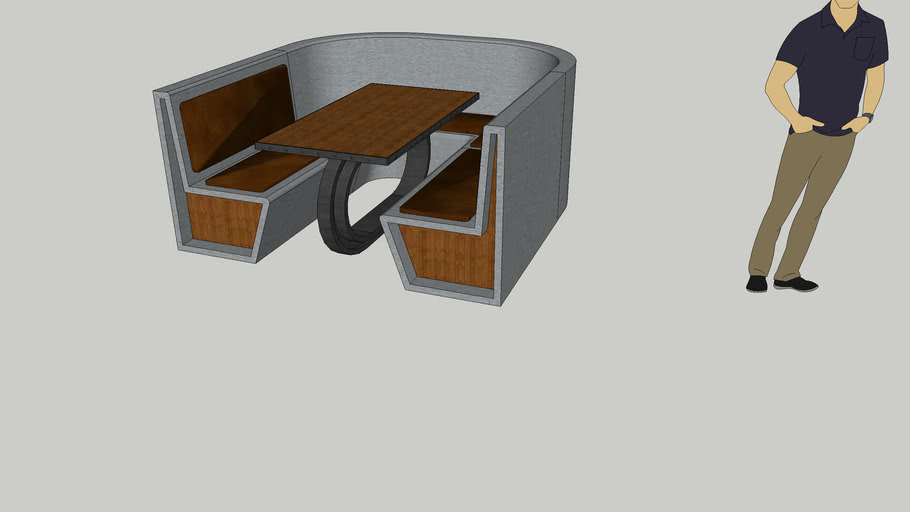 industrial style restaurant bench | 3D Warehouse