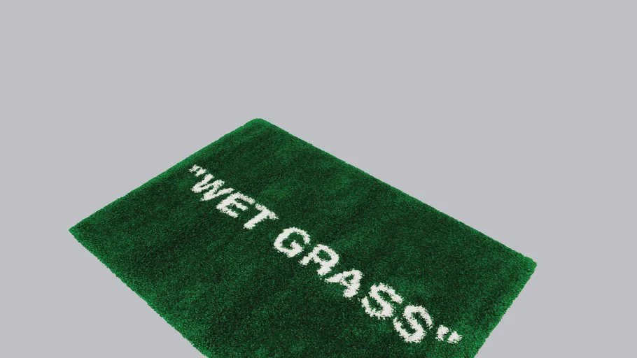 Virgil Abloh x IKEA MARKERAD WET GRASS Green OFF WHITE Rug | 3D