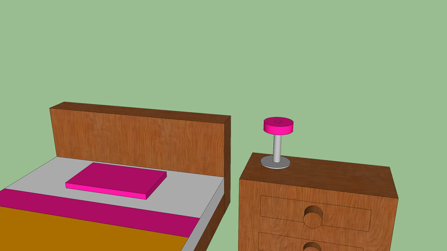 pink orange and cherry wood bedroom set 3D Warehouse