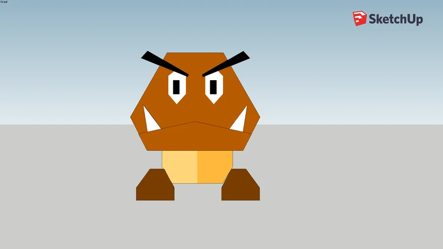 folded goomba paper mario 3D Warehouse