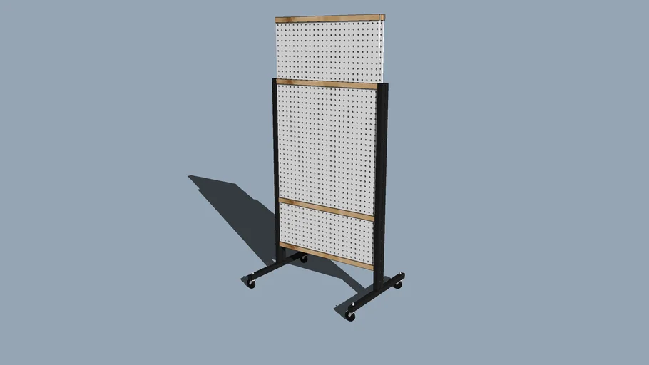 Rolling 2 Sided Pegboard 24x48 3d Warehouse