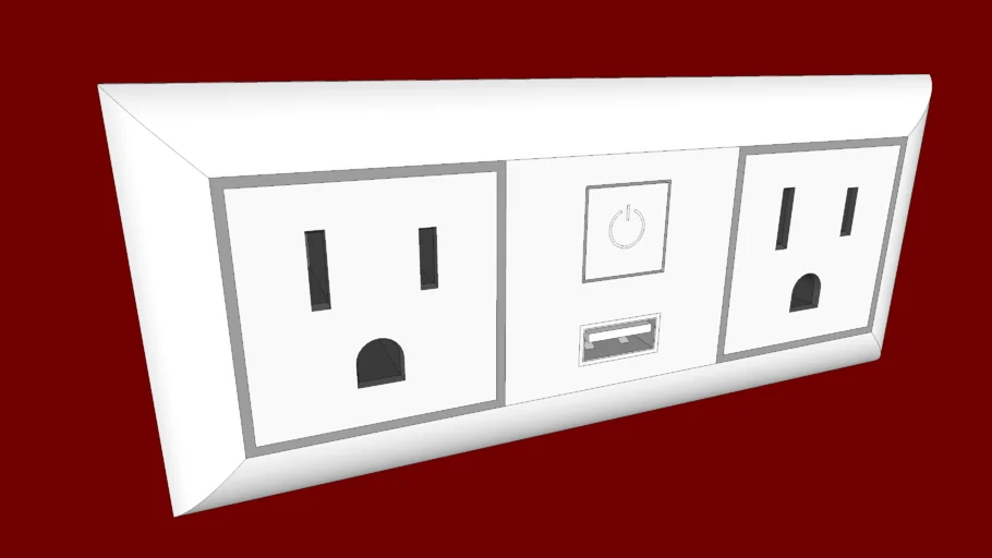 Socket North American Wall Socket Plate With Us Power Outlet And Usb Power Socket 3d Warehouse 6717