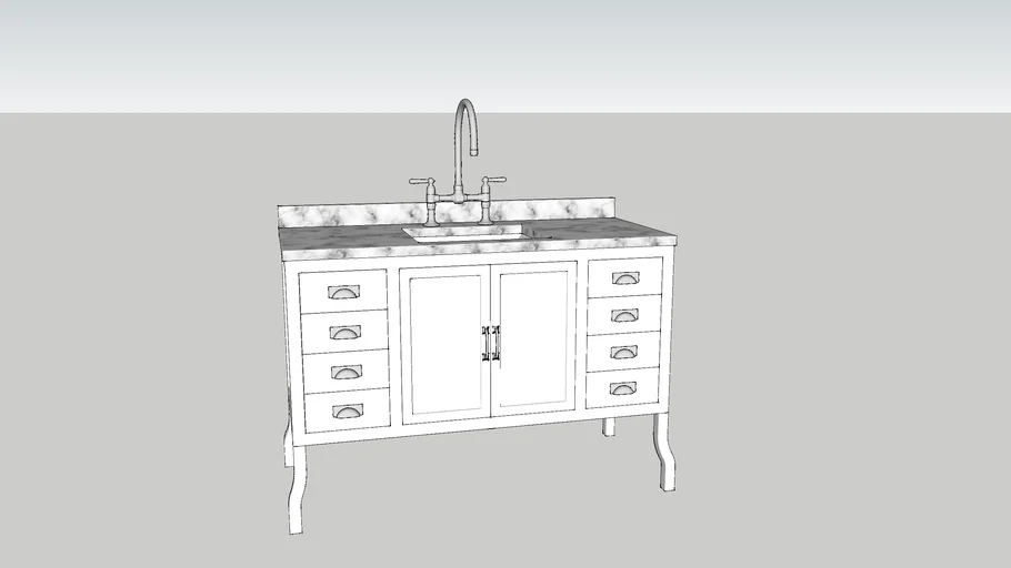 Restoration Hardware Pharmacy Extra Wide Vanity 3D Warehouse