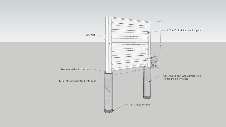 Horizontal Shadow Board Fence Panel