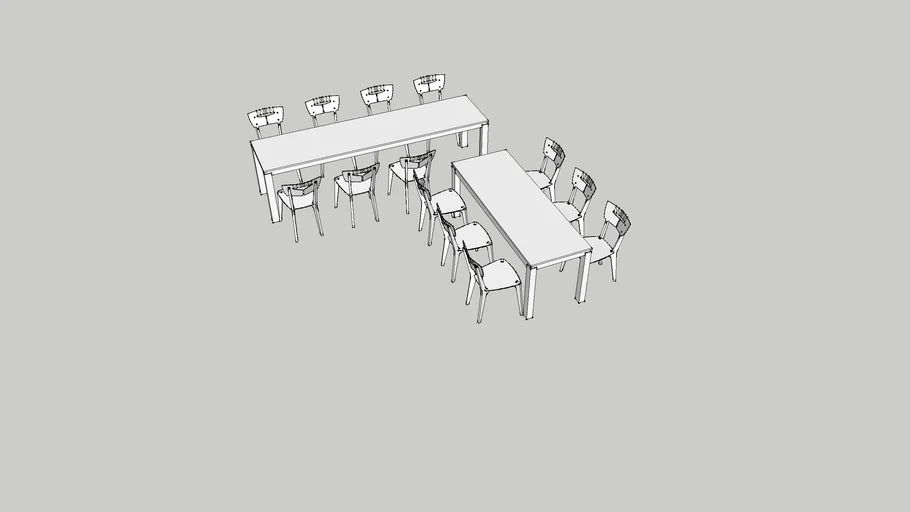 Meja makan + Kursi | 3D Warehouse