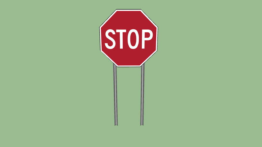 Dual Post Stop Sign 3D Warehouse