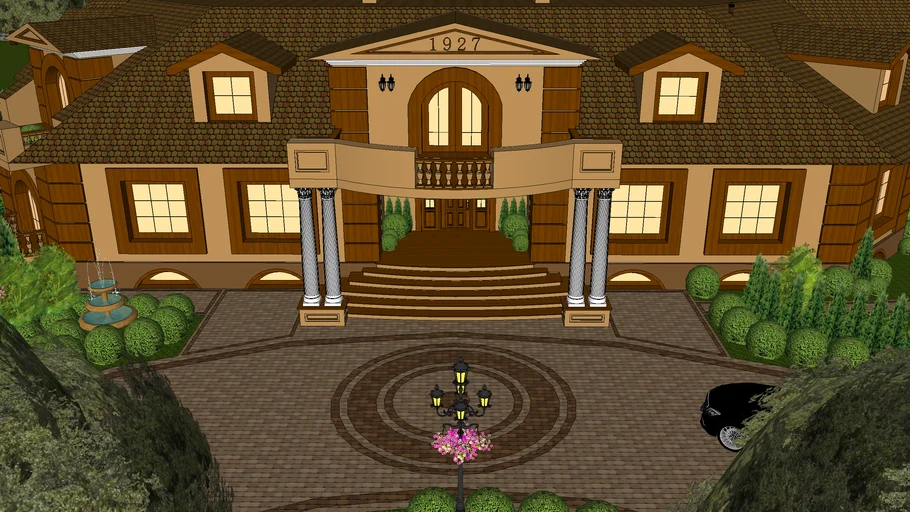 courtyard-house-with-garden-3d-warehouse